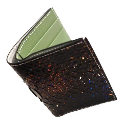 hibbers原创设计蟒蛇皮彩金钱包