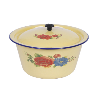 老式搪瓷盆怀旧复古保鲜碗带盖猪油罐家用熬药食品级和面盆洗手碗