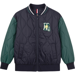 暇步士童装儿童棉服25秋冬新品宝宝男童休闲棒球服女童保暖厚外套