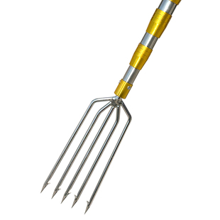 大倒刺鱼叉不锈钢头捕鱼叉头伸缩杆加厚老式渔叉鱼插鱼叉子扎鱼器