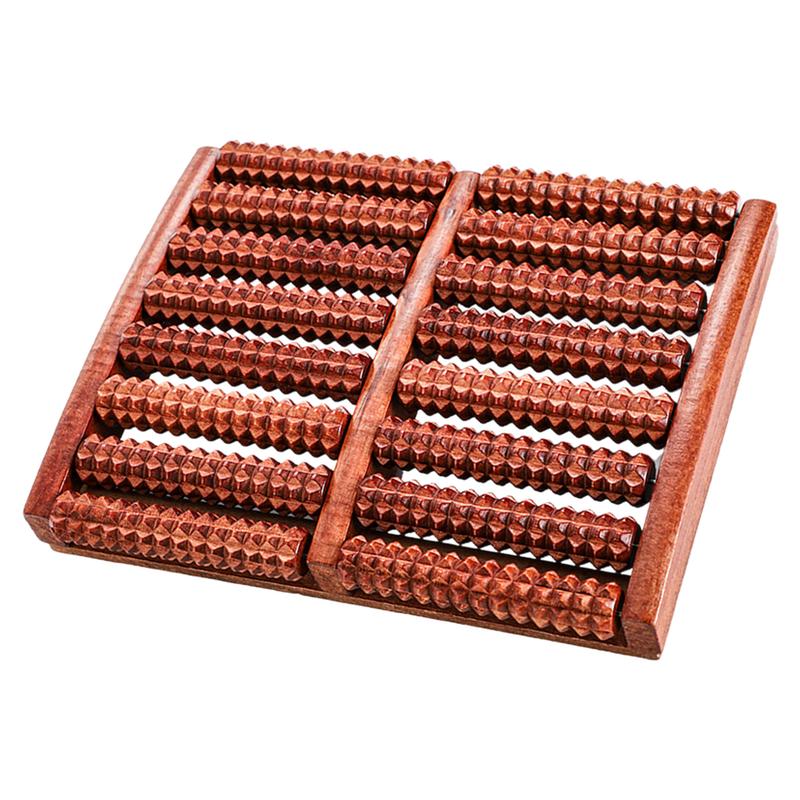 脚踩款实木穴位刺激工具 足底滚轮垫按摩器 泡脚底板经络疏通神器