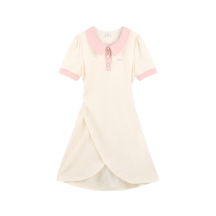 【清仓价】polo针织裙减龄连衣裙休闲T恤女夏收腰裙