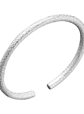 云金丽银足银999锤纹手镯定制