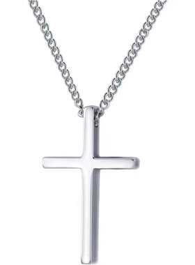 古觉925纯银十字架项链气质锁骨链简约复古经典吊坠男女情侣礼物