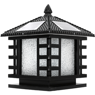 太阳能围墙柱头灯防水户外中式家用门柱灯室外超亮别墅庭院墙头灯