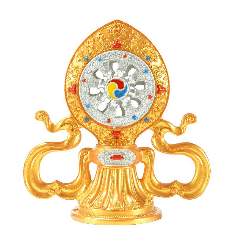 摩尼宝宝轮大法轮树脂八吉祥摆件