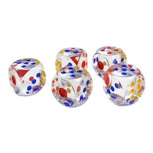 透明骰子色子甩子亚克力水晶ktv彩点圆点筛子玩具骰蛊超大号骰子