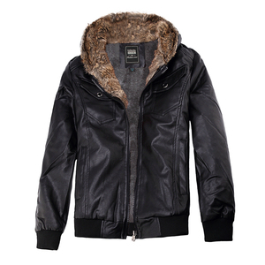 皮衣男冬季加绒加厚连帽修身韩版帅气青年皮夹克pu皮男装短款外套