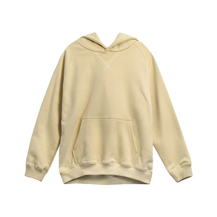 蔡爸爸童装新款冬装宽松套头卫衣男女童带帽加绒米白卫衣A27+1187