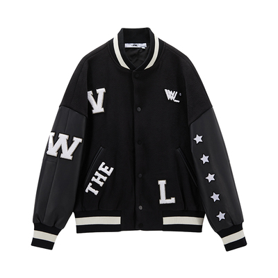 秋冬休闲棒球服毛呢外套