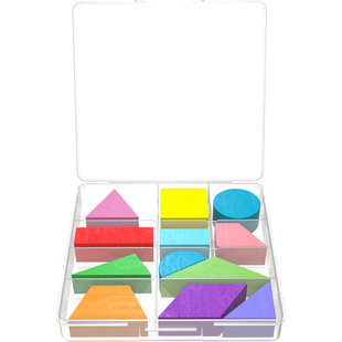 六鑫木质几何图形片几何形状片120片100片平行四边形三角形梯形小学数学一年级认识几何图形学具教具