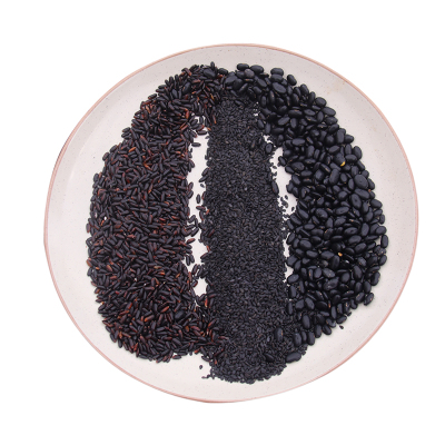 黑米黑豆黑芝麻三黑粥组合打豆浆五谷杂粮粥粗粮黑芝麻黑米糊