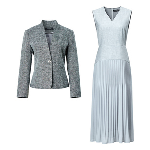 颜域气质西装背心连衣裙两件套2026春季新款职业穿搭女士时尚套装