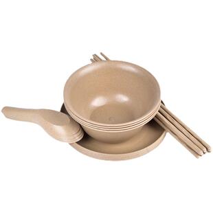 可降解餐具稻谷壳一次性碗碟筷子三四件套装高档野餐结婚庆酒席家