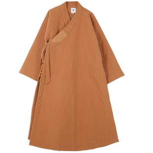 冬季僧服加棉大褂僧衣男比丘服保暖棉麻和尚衣服出家僧人保暖长褂