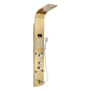金色智能数显恒温淋浴花洒套装龙头浴室淋浴屏沐浴大花洒喷头套装