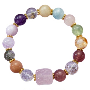 一生一石灵狐献瑞天然水晶手串女款多宝手链时尚高级感手串首饰