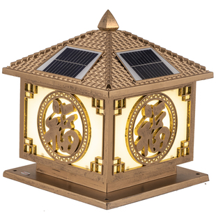 2023年太阳能柱头灯围墙灯别墅户外防水庭院大门柱子灯新款墙头灯