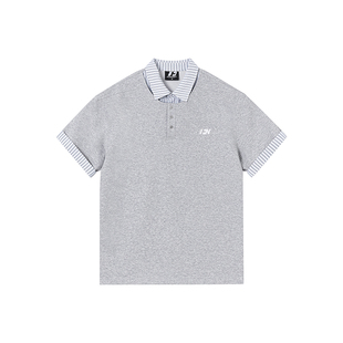 FORNINES假两件短袖polo衫男女情侣上衣潮牌2026夏季翻领半袖T恤