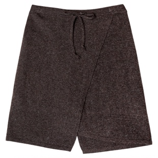 LEONSENSE力上司 针织羊毛半身裙裤斜门襟设计松紧腰简约高品质女