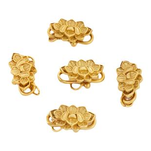 14K包金保色哑金双圈花朵连接扣S扣手链项链diy接头扣子饰品配件