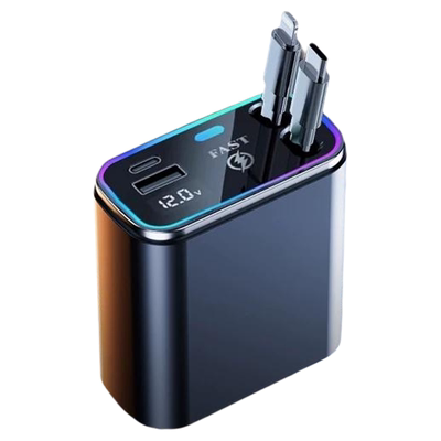 车载充电器伸缩线超级快充2025新款一拖二点烟器120w适用华为小米