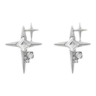s925银耳钉男纯银设计感十字架养耳洞独特个性耳环冷淡风男生耳饰