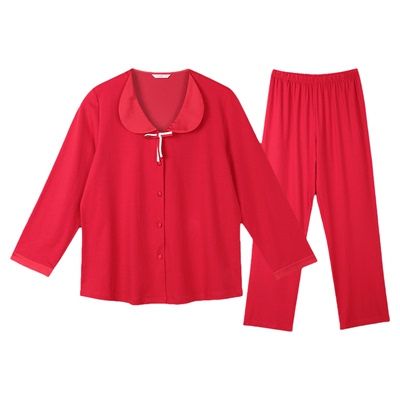 仕乐女滑爽棉长袖长裤本命年睡衣