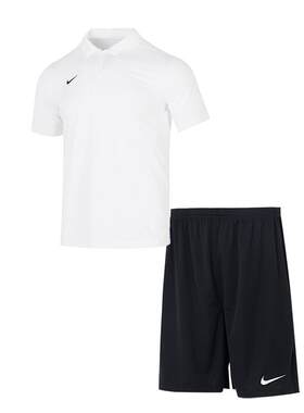 Nike耐克男子短袖套装26夏季新款套头翻领polo衫短裤训练服两件套