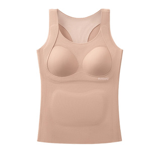 贝迪纯发育少女学生胸垫保暖背心双面磨绒发热锁温内衣一体式文胸