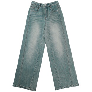 一支探戈丨小个子极简炸街超模复古A版阔腿牛仔裤B版本36005