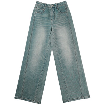 一支探戈丨小个子极简炸街超模复古A版阔腿牛仔裤B版本36005