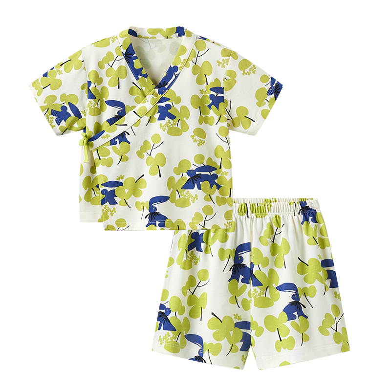babycare山茶花儿童家居服莫代尔男童夏季薄款女童中式宝宝睡衣