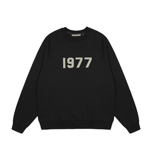 ESSENTIALS圆领卫衣薄款美式FOG潮牌男女情侣纯棉宽松1977连帽衫