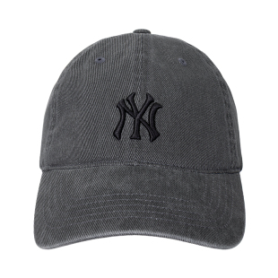MLB官方 正品男女情侣帽子灰色水洗软顶棒球帽可调节运动帽鸭舌帽