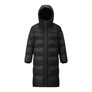 骆驼女装长款羽绒服2025新款冬季户外连帽加厚保暖黑色面包服外套