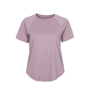 annerun薄款运动短袖女修身t恤夏季时尚圆领健身服上衣跑步瑜伽服