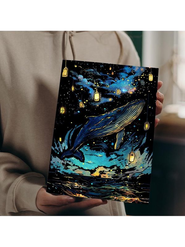 跃鹿yuelu夜光刮刮画A4成人炫彩16开刮画纸成人减压刮画 节日礼物