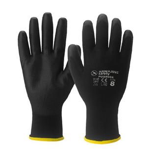 航景pu涂掌手套透气尼龙手套无尘电子打包搬运工作劳保耐磨手套