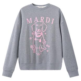 MARDI女装腊肠狗时尚圆领卫衣宽松百搭2026春季新显瘦女长袖上衣