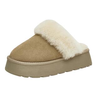 TATA他她厚底加绒拖鞋女鞋外穿保暖毛毛鞋单鞋雪地靴秋冬WDX38CH4