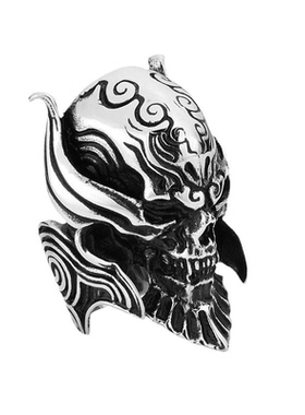 维京戒指钛钢蛇童花锆石红珠饰品