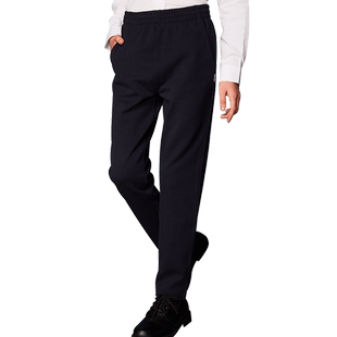 伊顿纪德儿童装男女童藏青棉毛布直筒运动长裤13Y027