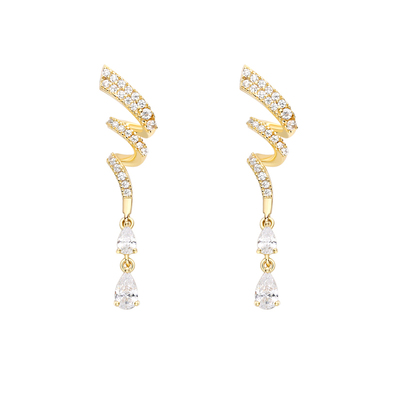 几尤纯银锆石耳钉轻奢高级女