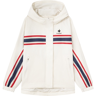 乐卡克法国公鸡春秋季女士连帽宽松舒适梭织运动休闲外套上衣