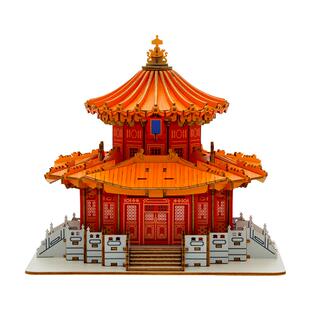 TeamGreen万春亭建筑榫卯积木拼装木质拼图立体3d模型diy手工摆件