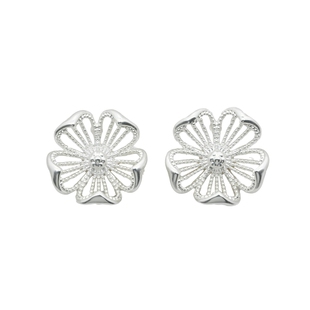 CLOSENSE『银粟』系列原创镂空花朵耳饰 博主同款清冷氛围耳夹