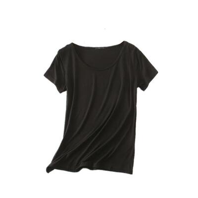 莫代尔圆领短袖T恤大码打底衫