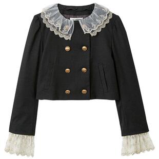 LILY BROWN2026早春新品短款蕾丝边优雅小香风夹克外套LWFJ261806