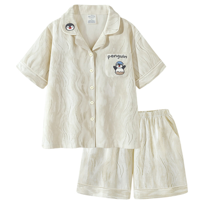 睡衣女夏季凉感纯棉短袖家居服